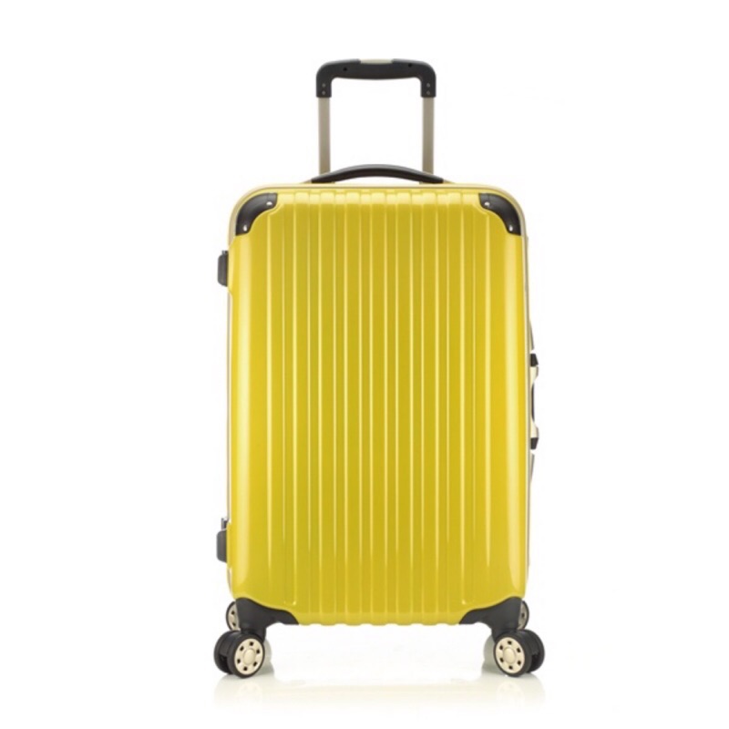 &lt;含運 MIT&gt; WIND 風之旅者-晴光 亮面 硬殼 18/27/29 吋行李箱 鋁框 登機箱-檸檬黃 TSA鎖
