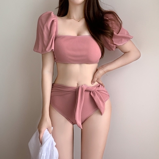 新款分體泳裝 保守 ins風韓版 裙式 溫泉游泳衣 女