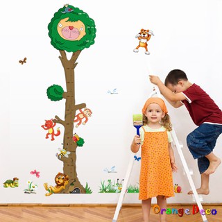 【橘果設計】動物身高樹 壁貼 牆貼 壁紙 DIY組合裝飾佈置