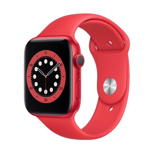 Apple Watch S6 GPS, 44mm 紅色鋁金屬錶殼 紅色運動錶帶 _ 台灣公司貨 + 贈