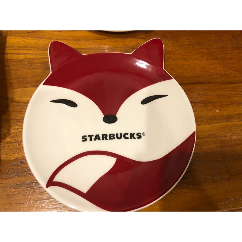 Starbucks 台灣星巴克 2016 聖誕節 淘氣狐狸點心盤 糖果盤 瓷盤 盤子 全新