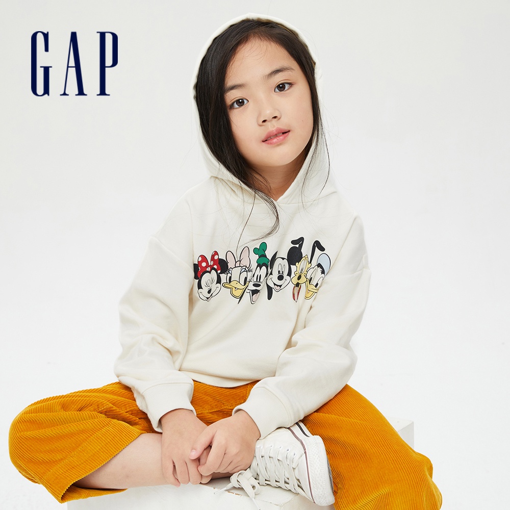 Gap 女童裝 Gap x Disney迪士尼聯名 刷毛帽T-象牙白(777890)