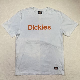 DICKIES 淺灰藍橘色印刷Logo刺繡小標短T 尺寸M