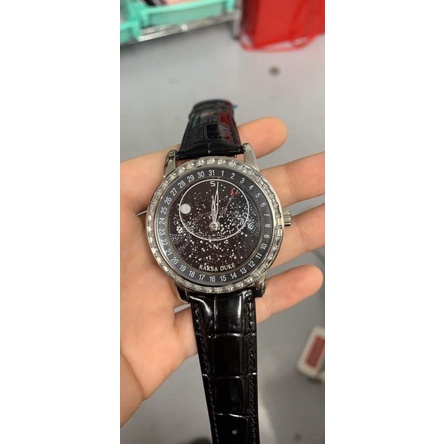 蘇格蘭皇家品牌 RAKSA DUKE羅薩公爵 星空面黑底 自動上鍊機械錶 黑皮帶腕錶-黑面