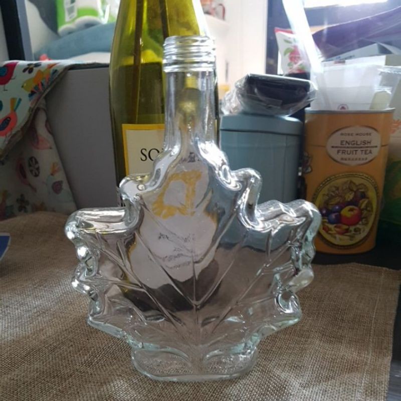 加拿大楓糖漿空瓶楓葉造型空玻璃瓶DIY空瓶香氛空瓶