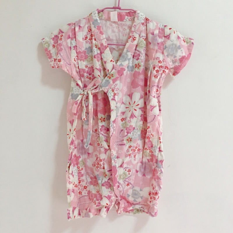 女寶寶甚平包皮衣 夏季和服/粉嫩櫻花/日式和風 （80cm)