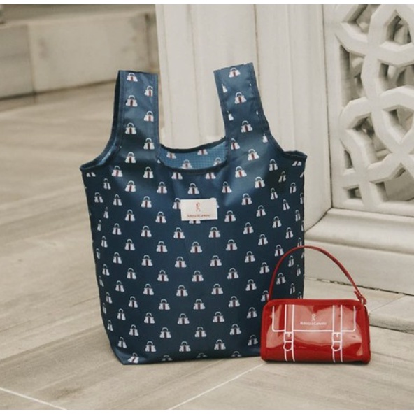 日本book附錄 義大利品牌 諾貝達 ROBERTA DI CAMERINO 兩件組 藍色折疊購物袋 手提包托特包+紅色