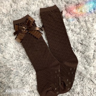 (韓國製)小包子哇哇 Ksu5028-002 韓國製童襪 公主襪 童襪 長襪 蝴蝶結襪