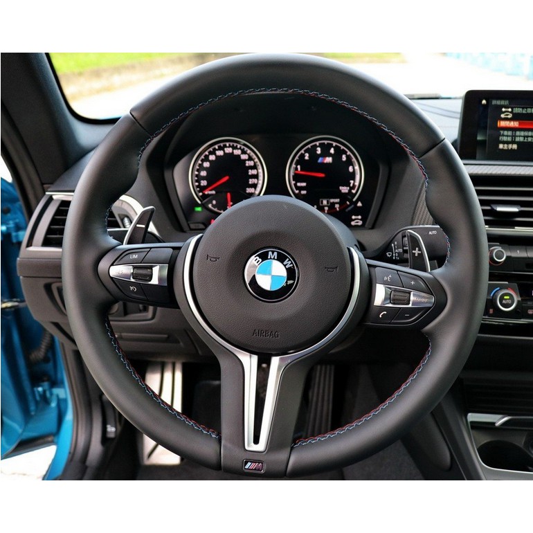 BMW M2 原廠三幅式 藍紅縫線 方向盤 全新