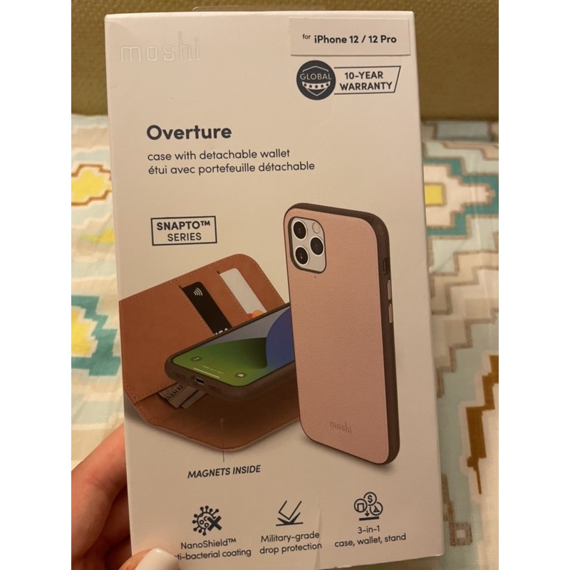 moshi Overture 磁吸可拆式卡夾型皮套 iPhone 12/12 pro