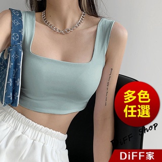 【DIFF】韓版方領別緻短版背心 上衣 小可愛 女裝 背心女 衣服 短版上衣【V202】