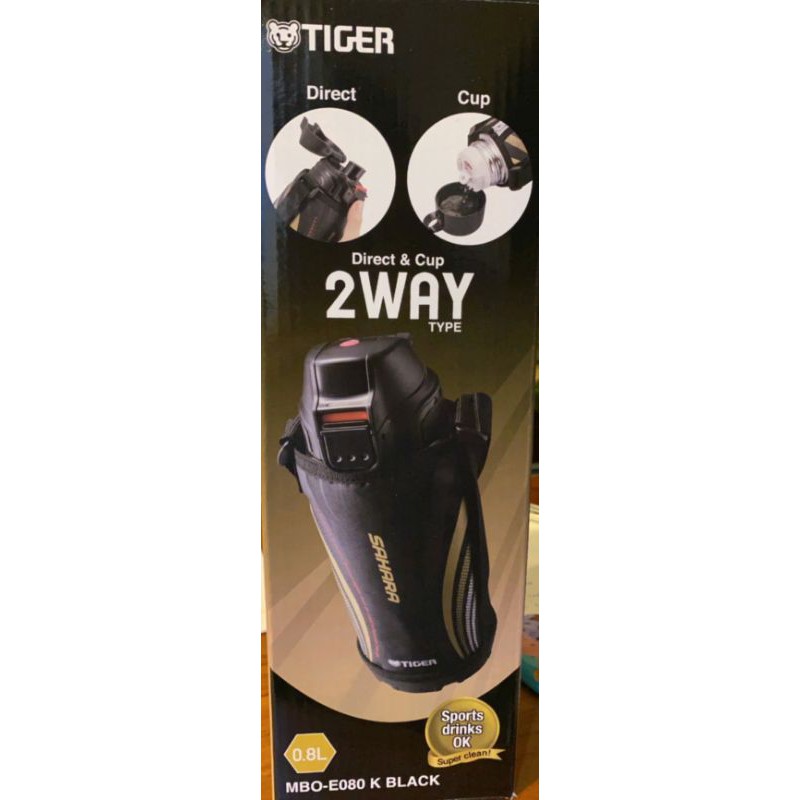 【TIGER虎牌】背帶2way_彈蓋運動水壺不鏽鋼保溫瓶 800ml(MBO-E080)