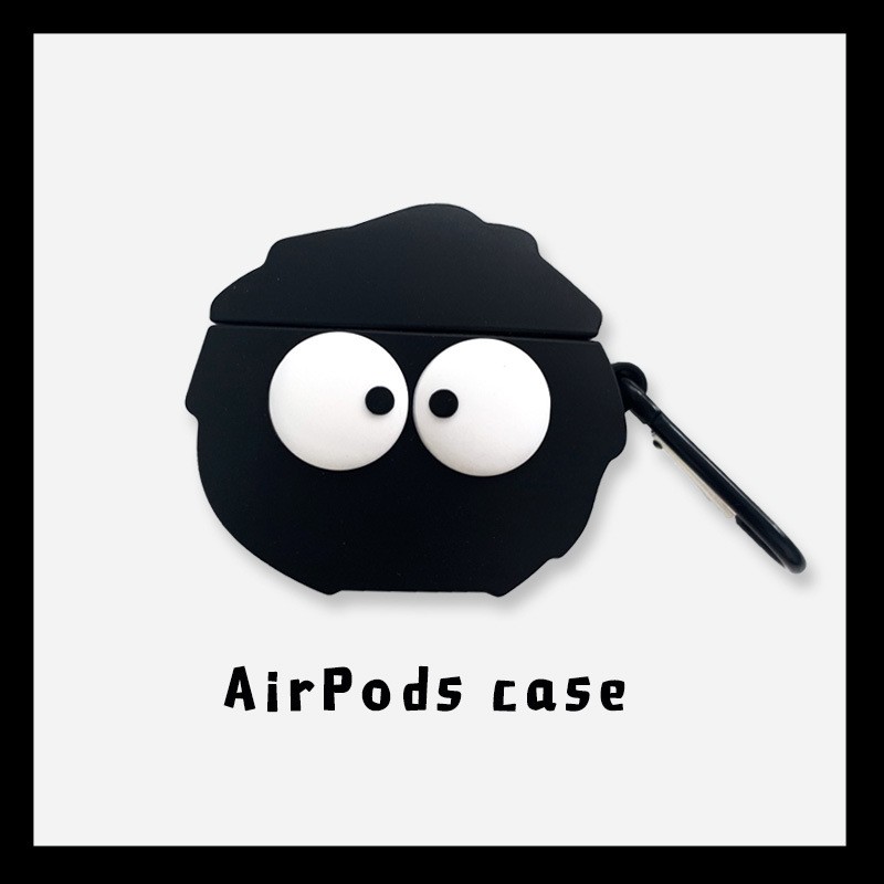 矽膠 藍芽耳機保護套 蘋果 airpods 一代/二代/3代 p 煤炭 灰塵精靈 無線耳機 保護套 卡通 耳機套 保護套