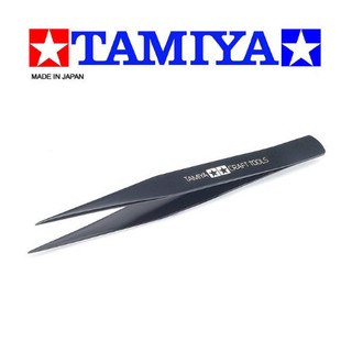 【鋼普拉】TAMIYA CRAFT TOOLS 田宮 模型工具專用 日製 74004*600 黑色高階直型鑷子 夾子