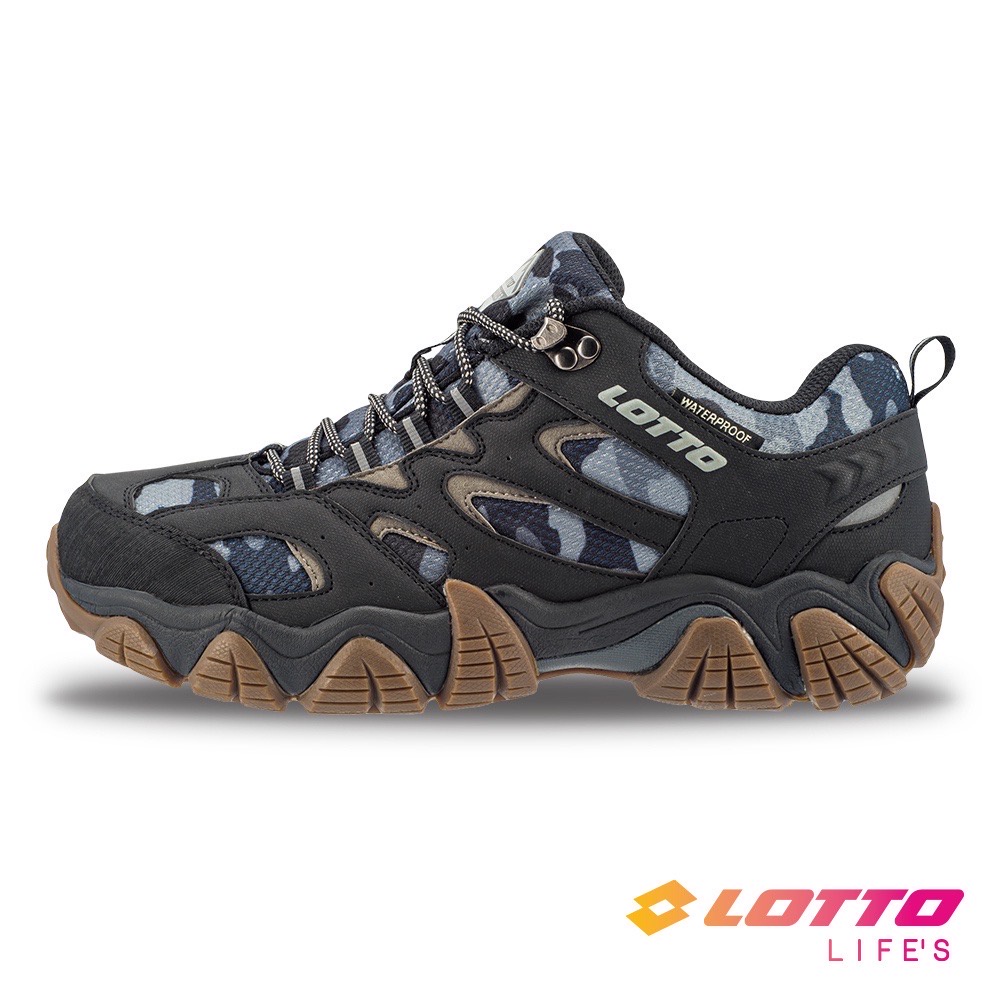 LOTTO樂得-義大利第一品牌 男款REX D防水透氣登山鞋 越野鞋 [LT2AMO6300] 迷彩黑【巷子屋】