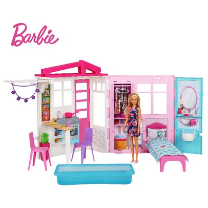 ~熱銷~新款新款芭比娃娃新款閃亮度假屋FXG55之夢想豪宅女孩過家家玩具房子