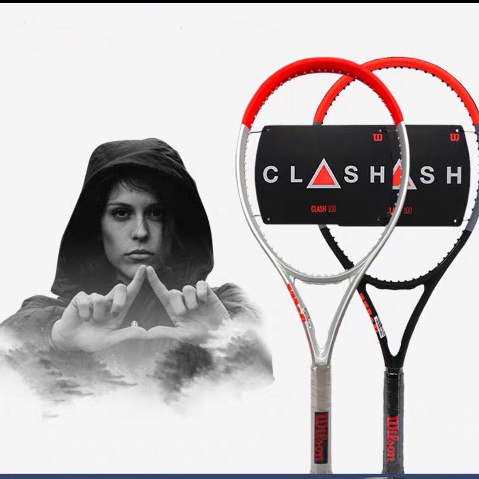 WILSON 威爾遜 Clash 100 碳纖維網球拍全碳拍, 帶弦比賽專業訓練網球拍