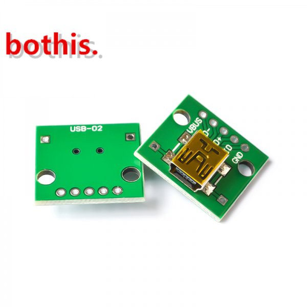USB轉DIP 母頭座 MINI5P貼片轉2.54mm直插 已焊接轉接板(U8) /現貨出售bothis