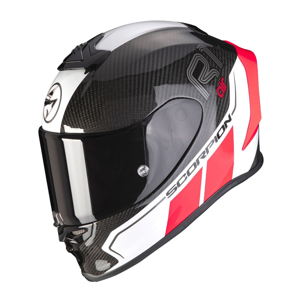 安信 | Scorpion 安全帽 EXO-R1 Carbon Air CORPUS II 黑白紅 全罩 碳纖維 蠍子