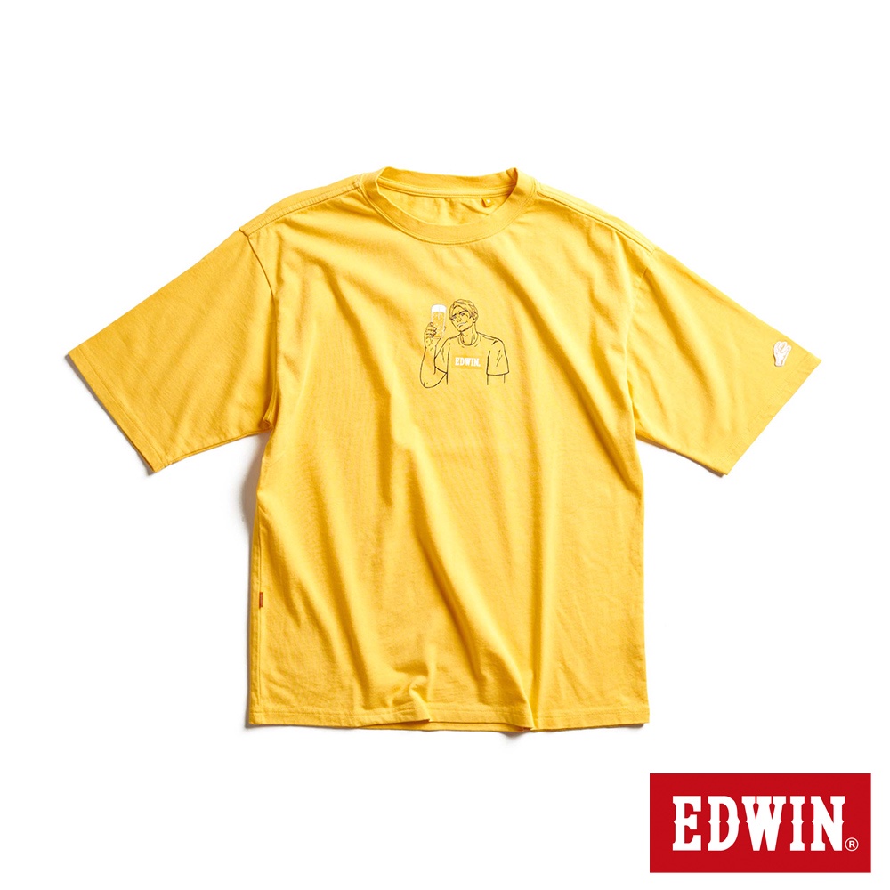 EDWIN 橘標 啤酒E君短袖T恤(黃色)-男款