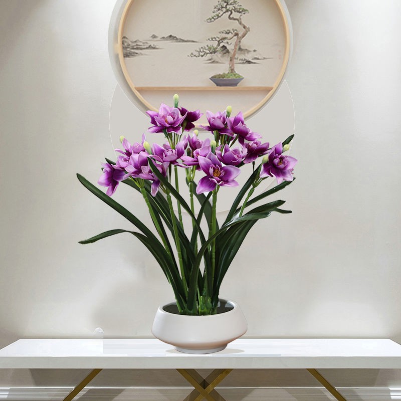 仿真水仙花假花陶瓷花瓶套裝飾酒店家居玄關電視柜餐桌面擺放花卉 蝦皮購物