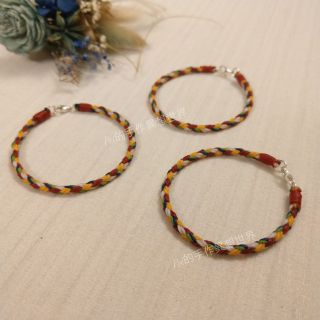 Pei accessories 佩配 五色線 五行手環 寶寶彌月禮 避邪手鍊 周歲禮 蠶絲蠟線 純銀 五色蠟線 五行蠟線