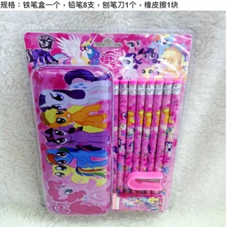 開學禮物 彩虹小馬 迪士尼公主 學習文具組 鐵製鉛筆盒