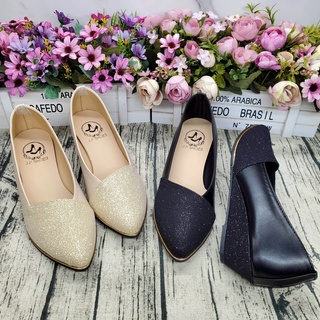 M.M.D SHOES 氣質款🔝MIT製 尖頭楔形包鞋 金蔥 斜口設計 尖頭平底鞋 厚底鞋 尖頭低跟鞋 臺灣出貨
