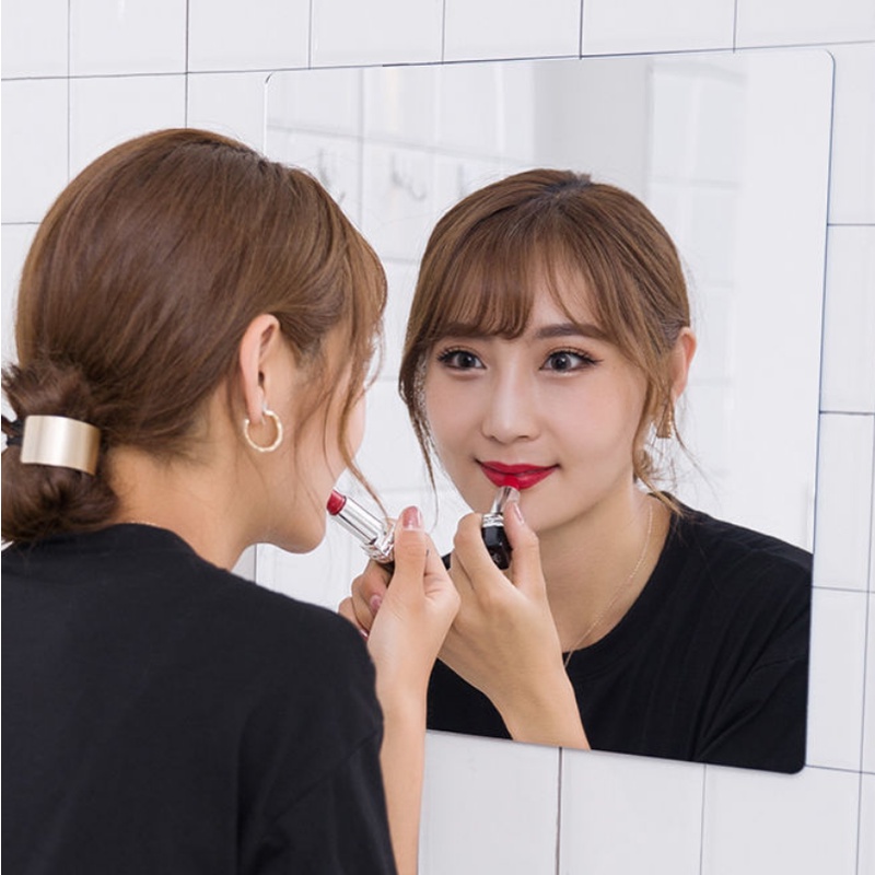 浴室鏡子貼牆拳擊免費浴室牆壁裝飾臥室鏡子粘貼化妝鏡全身鏡 DIY自由拼裝