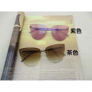 現貨 女款 韓國明星款 潮流太陽眼鏡 無框型墨鏡 UV400 太陽眼鏡 檢驗格