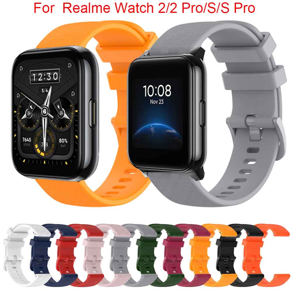 適用於 Realme Watch 2 / 2 Pro Band Smartwatch 手鍊腕帶的運動矽膠錶帶, 用於 R