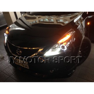 JY MOTOR 車身套件~NISSAN BIG TIIDA 13 14 15 導光 燈眉 LED 光圈 遠近魚眼大燈