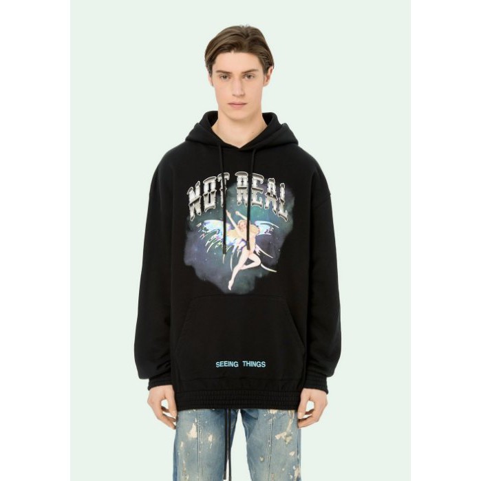 off white not real hoodie