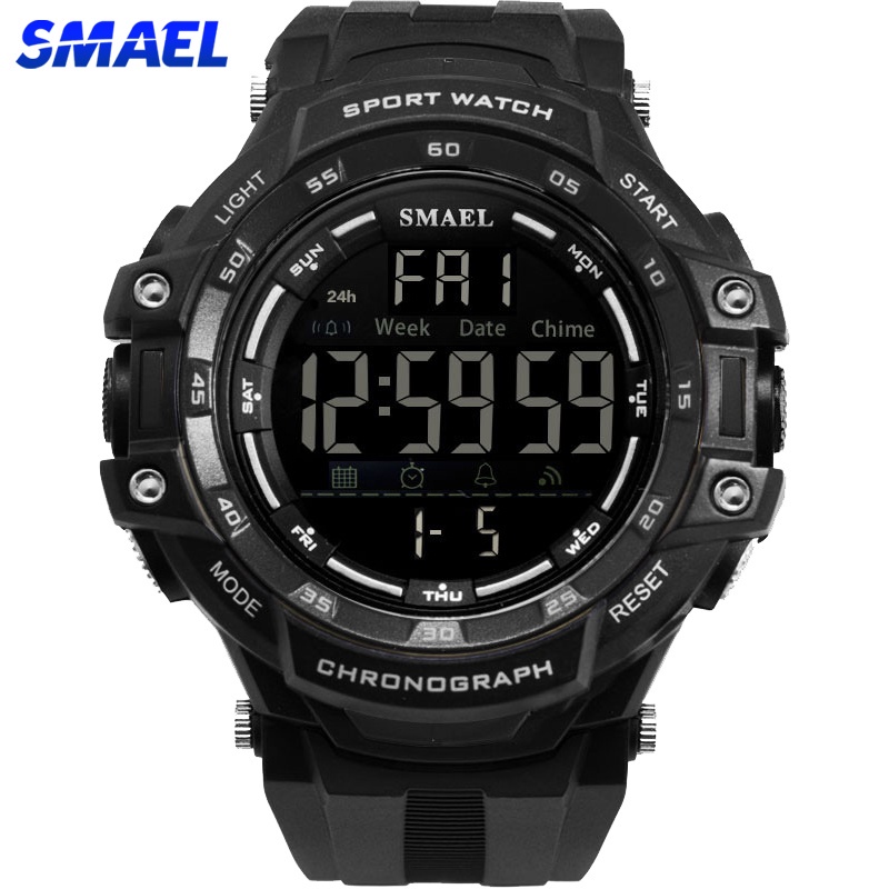 Smael 1350 運動計時手錶男士戶外防水潮流大屏幕夜光鬧鐘數字時鐘手錶