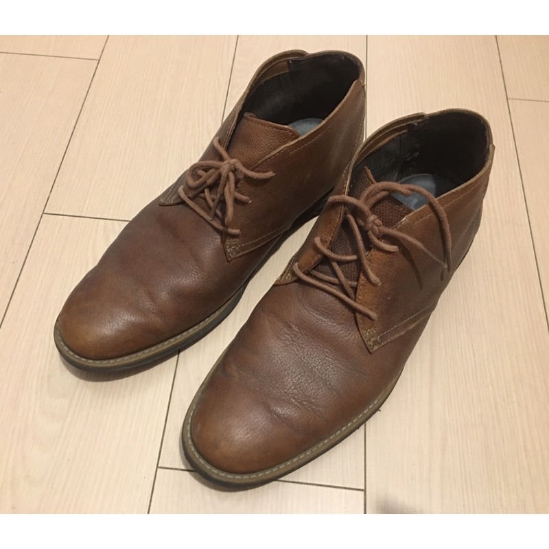 timberland 紳士棕色短靴 皮鞋 休閒鞋us 9.5w寬楦