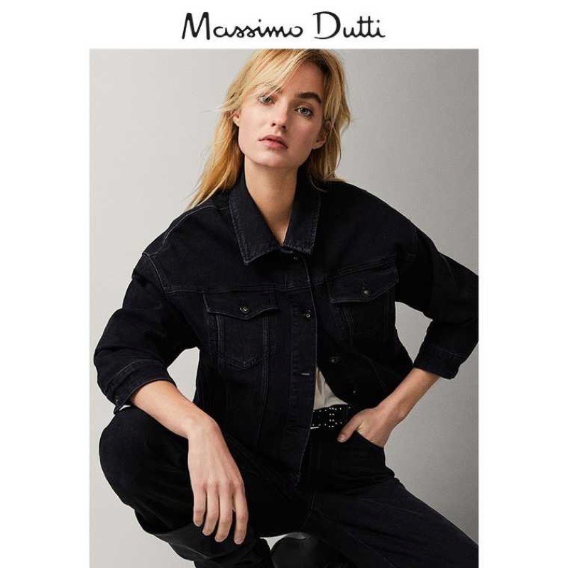 降價！Massimo dutti 黑色牛仔外套 夾克 Zara高端品牌