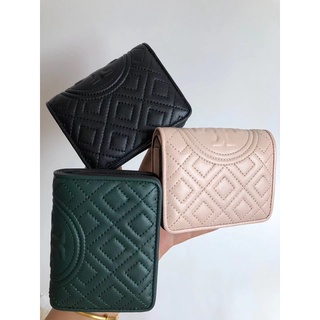 美國代購 100%正品 tory-burch TB 真皮 菱格 對折 短夾 卡包 零錢包 附購證