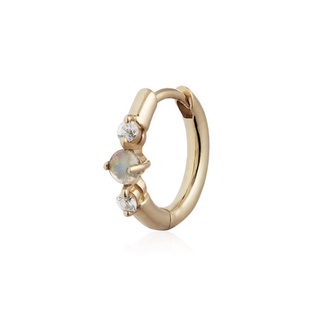 Outiumberg 9K黃金/ 鑲嵌蛋白石+藍寶石 單耳圈式耳環