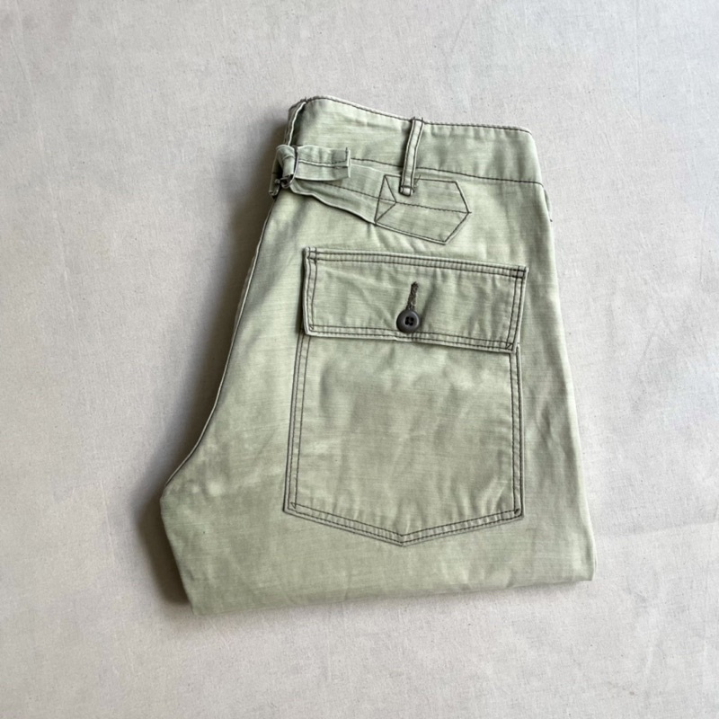 日本製造 orSlow Baker Fatigue Pants 四口袋 腰圍調節扣 經典 軍褲 古著 Vintage
