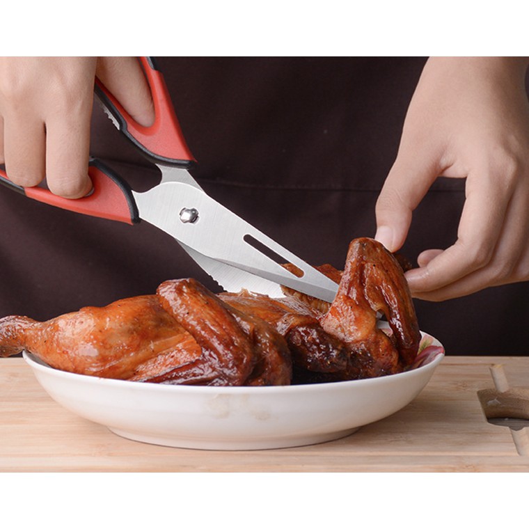 廚房剪刀　不銹鋼雞骨 剪刀　食物烤肉剪刀　家用剪刀 磁吸收納剪刀 剪鹹水雞適用