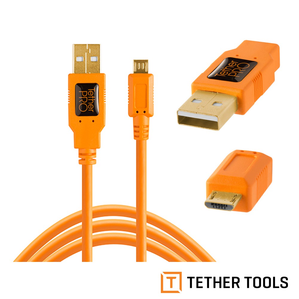 Tether Tools CU5430-ORG USB2.0 轉 Micro B 5-Pin 傳輸線