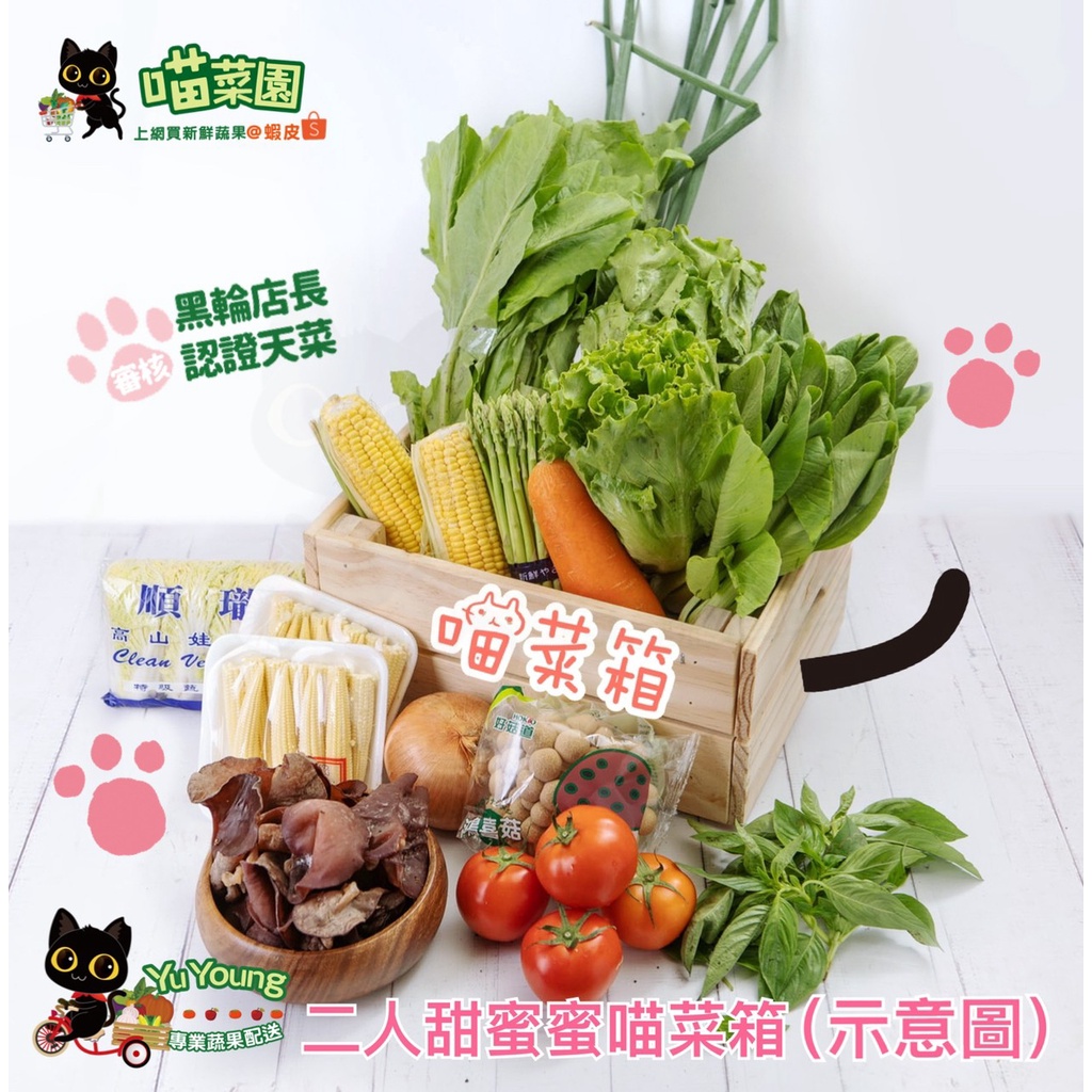 喵菜園 冷藏寄件 喵菜箱 蔬菜箱 組合a 2人份 需冷藏 蝦皮購物
