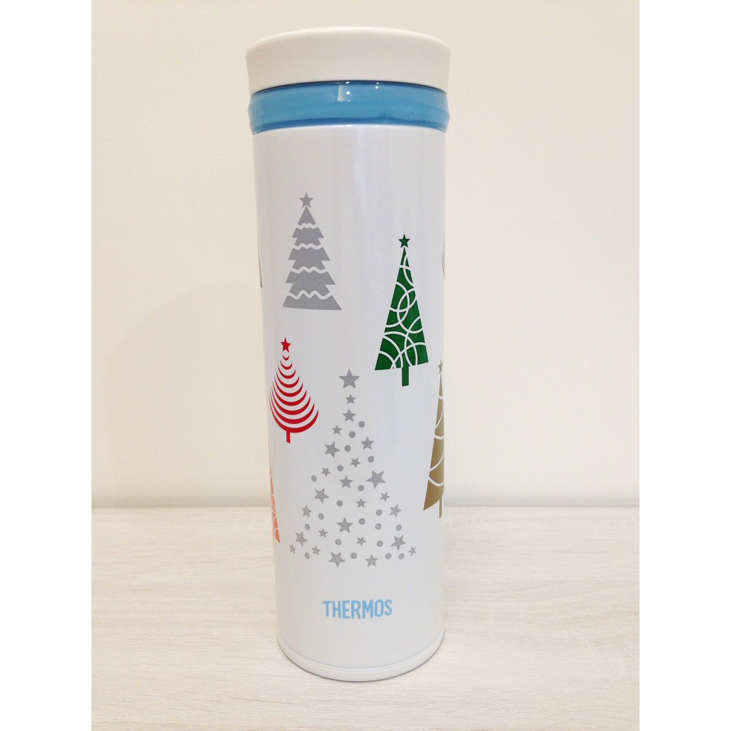 THERMOS 膳魔師 不鏽鋼真空保溫杯 保溫瓶 0.5L 聖誕樹 白色