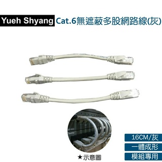 CAT.6 無遮蔽多股網路線(灰)16CM 網路線 跳線 弱電箱 智慧模組SF-8KSH SF-8PL (單條)
