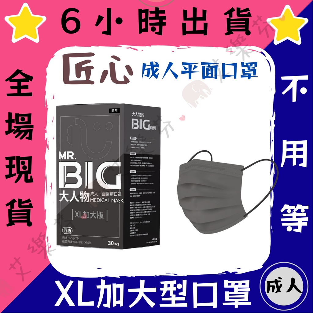 【匠心 平面成人醫用口罩】醫療口罩 醫用 平面口罩 成人 台灣製造 雙鋼印 康匠 大人物 XL加大版口罩