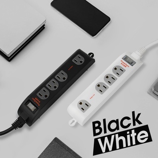 群加 PowerSync 3P 1開4插加大距離防雷擊延長線(固定掛孔)(TS4WF118)