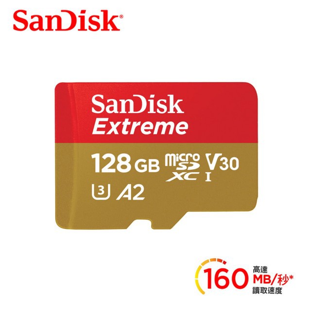 【SanDisk 晟碟】Extreme microSDXC UHS-I V30 A2 128GB 記憶卡 公司貨