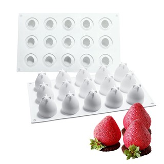 15腔草莓矽膠烘焙模具草莓造型慕斯蛋糕模具diy巧克力松露模具蛋糕裝飾模具冰模手工皂模具烘焙模具