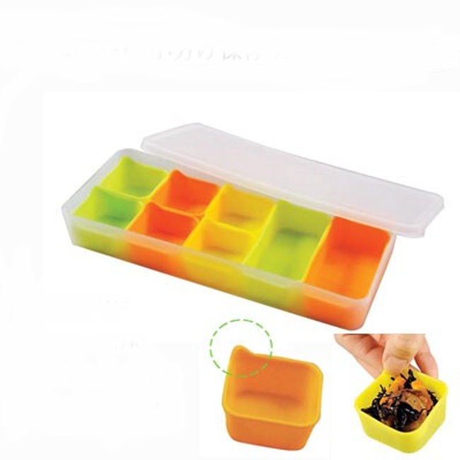 日本 ARNEST 矽膠小格保鮮盒/小菜分裝保存盒 可單獨微波/冷凍/副食品/便當＊花小小＊