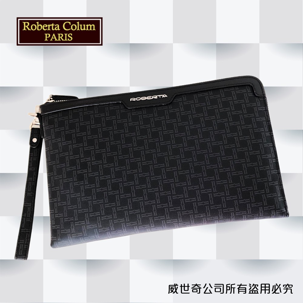 Roberta Colum諾貝達 百貨專櫃手拿包 側背包 商務包(8911黑色)【威奇包仔通】